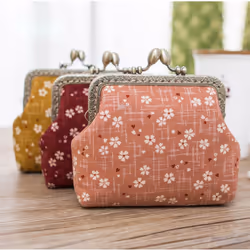 Jan&Dee Women's Sweet Cherry Blossom Exquisite Buckle Coin Purse(Yellow)