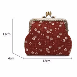 Jan&Dee Women's Sweet Cherry Blossom Exquisite Buckle Coin Purse(Yellow)