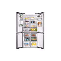 Midea MDRF632FIE46 side-by-side refrigerator Freestanding 474 L E Grey, Stainless steel, White