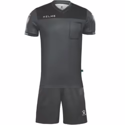 Kelme Mens Short Sleeve Sports Football T-Shirt Shorts Referee Set Kit - M, Black