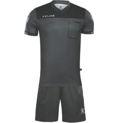 Kelme Mens Short Sleeve Sports Football T-Shirt Shorts Referee Set Kit - M, Black