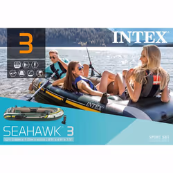 Intex Inflatable Boat Set Inflatable Canoe Blow Up Boat Seahawk 3 68380NP