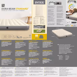 Intex Airbed Air Mattress Portable Camping Bed Dura-Beam Standard Single-High