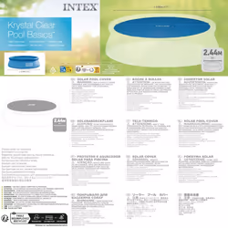 Intex Solar Pool Cover Pool Protector Pool Safety Cover Blue Polyethylene