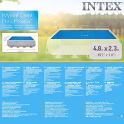 Intex Solar Pool Cover Pool Protector Pool Safety Cover Blue Polyethylene