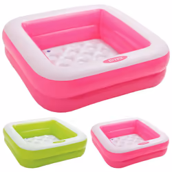 Intex 57100, Inflatable pool, 57 L, Square, 1 yr(s), Vinyl, Green, Pink, White