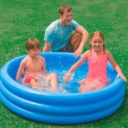 Intex 3 Ring Crystal Blue Pool Inflatable Paddling Pool Water Garden