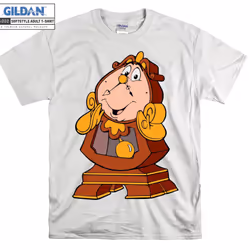 Beauty And The Beast Cogsworth Funny  Art T shirt Hoodie T-shirt - L
