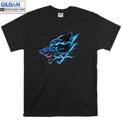 Blue Wolf T-shirt Animal Cool T shirt - XL