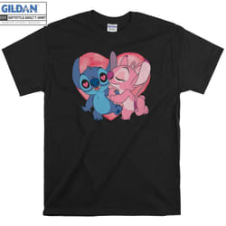 Stitch And Angel Kissing T-shirt - XXL