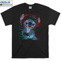 Lilo & Stitch Gamer Glitch Headset T shirt T-shirt - M
