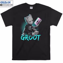 Baby Groot Love Music Cute Face T-shirt - S