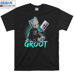 Baby Groot Love Music Cute Face T-shirt - S