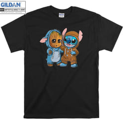 Groot and Stitch Friends Funny T-shirt - XL