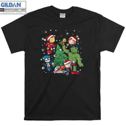 Marvel Avenger Christmas Superhero  T-shirt Hoodie Tshir - L
