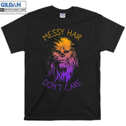 Chewbacca Messy Hair Don't Care T-shirt - XXL