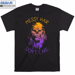 Chewbacca Messy Hair Don't Care T-shirt - XXXL