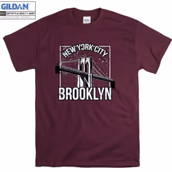 New York City T shirt Brooklyn City Bridge T-shirt - M