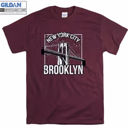 New York City T shirt Brooklyn City Bridge T-shirt - L