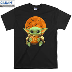 Baby Yoda Halloween Pumpkin T-shirt - M