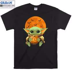 Baby Yoda Halloween Pumpkin T-shirt - L
