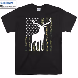 Deer Camouflage USA Flag T-shirt - M