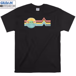 Baby Yoda Mandalorian Child Rainbow T-shirt - L