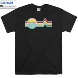 Baby Yoda Mandalorian Child Rainbow T-shirt - L