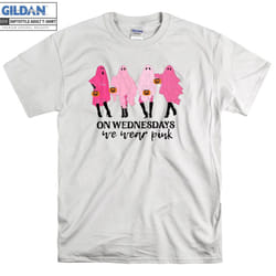 On Wednesday We Wear Pink Ghost T-shirt - L