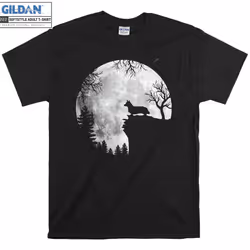 Corgi Dog At The Moon T-shirt - S