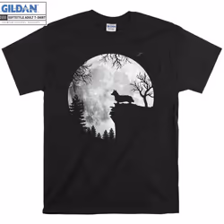 Corgi Dog At The Moon T-shirt - XXL