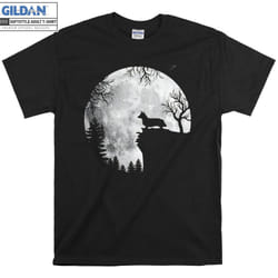 Corgi Dog At The Moon T-shirt - XXL