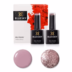 Gel Nail Polish Set, 9th Anniversary Set 4, 2 x 10ml, A044 Musk Pink, S06N Pink Gold, Glitter (Requires Curing Under UV LED L ...