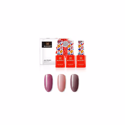 Bluesky Gel Nail Polish Set, 10 Year Anniversary Collection - Set 2. 3 x 5ml. Pink, Mauve, Nude, Pastel, Fine Glitter (Requir ...