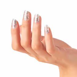 Gel Nail Polish Christmas Set, Glitter Gel Polish - Heart Queen, Golden Star, Silver Flakes, Silver, Red, Gold, 3 x 5 ml Gel Polish Set (Requires