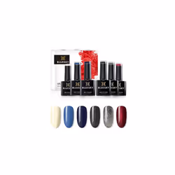 BLUESKY Gel Nail Polish Set, AW2020, Lady Snow Autumn and Winter 2020 Collection, 6 x 10ml Red, Cream, Grey, Blue, Navy, Silv ...
