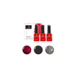 Gel Nail Polish Set AW2020 Lady Snow Autumn and Winter 2020 Collection, Set 2-Cosy 3 x 5 ml Red, Grey, Silver, Glitter, Dark (Requires Curing Under UV