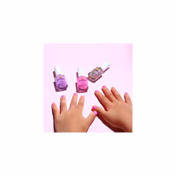 Kids Nail Varnish Set - Party Time Collection. Pink,Purple,Confetti Glitter. Easy Peel-off,Non-Toxic,Water- based,Odour-free Nail Polish for Kids,Gift