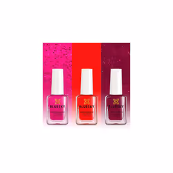 Kids Nail Varnish Set - Winter Set Pink, Blue, Red, Gold, Silver, Glitter. Easy Peel-off, Non-Toxic, Water- based, Odour