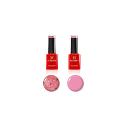 Gel Nail Polish Set, Flower Gel Duo, Pretty Peony BFL06 and Posy. 2 x 5ml Gel Nail Polishes. Pink, Jelly, Nail Art (Requires Drying Under UV or LED