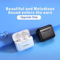Lenovo QT82 TWS bluetooth 5.0 Earphone Headphone Touch Control Stereo HD Calls Waterproof Sport Headphone - white