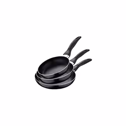 San Ignacio Set of 3 Frying Pans (16,20,24 mm) Pressed Aluminium, Suitable for Induction, Navy Black, Multicoloured