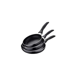 San Ignacio Set of 3 Frying Pans (16,20,24 mm) Pressed Aluminium, Suitable for Induction, Navy Black, Multicoloured