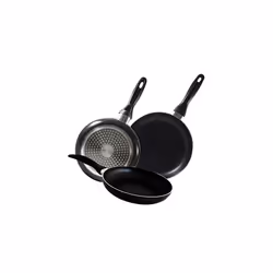 San Ignacio Set of 3 Frying Pans (16,20,24 mm) Pressed Aluminium, Suitable for Induction, Navy Black, Multicoloured