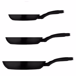 Venus Set of 3 Forged Aluminium Induction Frying Pan Non-stick Black