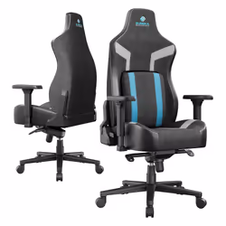 Eureka Ergonomic ERK-GC08-BU, PC gaming chair, 125 kg, Padded seat, Padded backrest, Black, Black, Blue