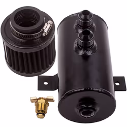 Baffled Engine Oil Catch Can 2x AN10 Twin Ports Breather Filter 0.75L
