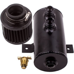 Baffled Engine Oil Catch Can 2x AN10 Twin Ports Breather Filter 0.75L