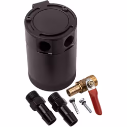 Racing Baffled 2-port Oil Catch Can Air-oil Separator w Drain Breather