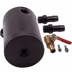 Racing Baffled 2-port Oil Catch Can Air-oil Separator w Drain Breather